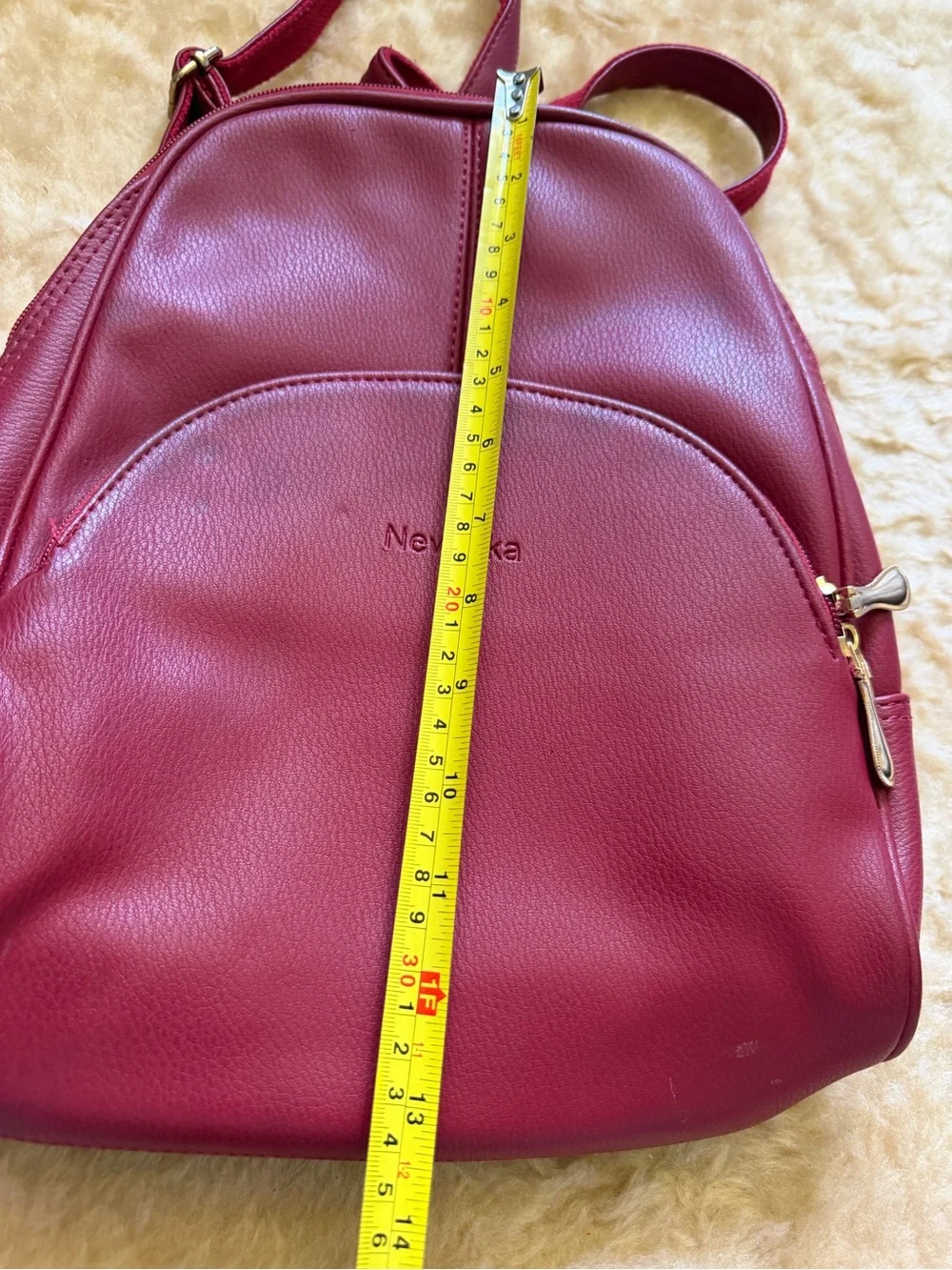 Nevenka Women's Red Mini Leather Backpack